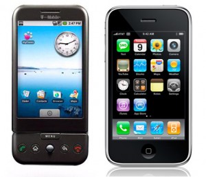 Google Android：t-mobile G1 V.S. iPhone 3G 規格比鬥