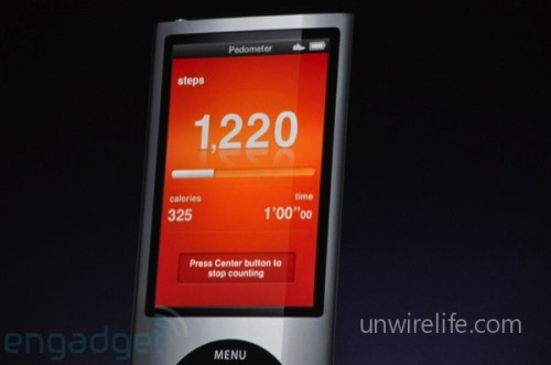 新 Nano 也有內建 Pedometer，配合 Nike 配件可計算運動量。