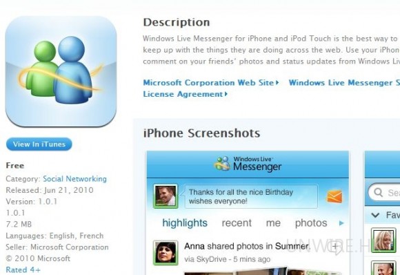 MS 官方 推出 MSN iPhone 版本