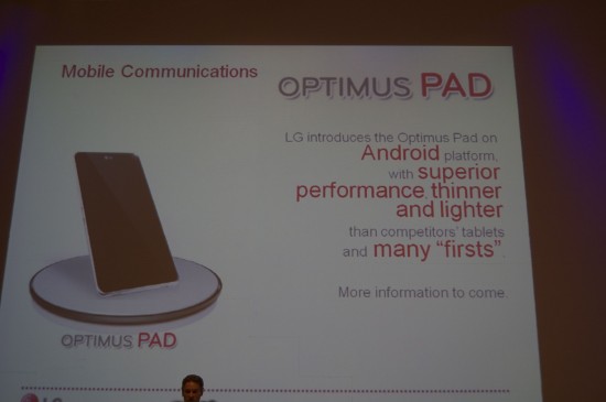 又一Android Tablet 消息 – LG OPTIMUS Pad