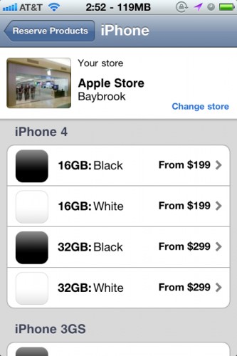 搶呀! 白色 iPhone 4 出現在 Apple Store App 中