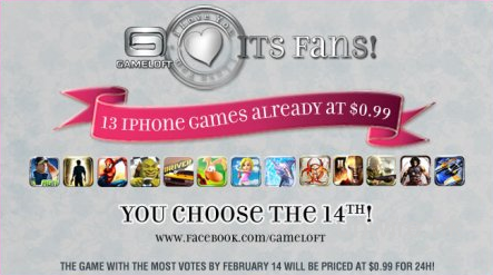 [iOS] 情人節大減價，Gameloft 把旗下14款遊戲減價到$0.99！
