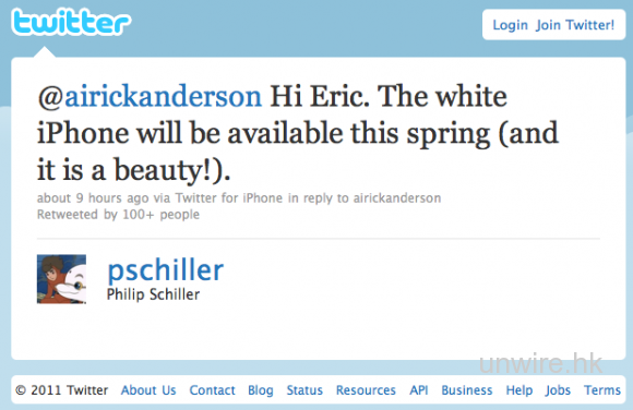 Apple 全球行銷副總裁：白色 iPhone4 將在春天上巿