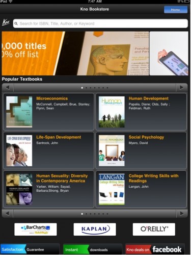 Kno在iPad上推出電子教科書軟件