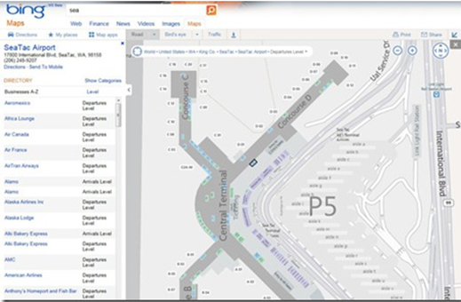 Bing News新增機場地圖
