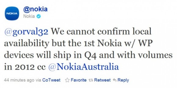 Nokia第一部WP7手機今年內在世界某處推出