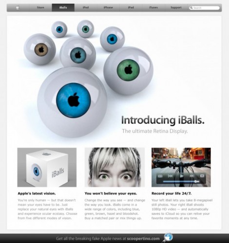 [笑話一則] Apple 隆重推出人造眼球 – iBalls