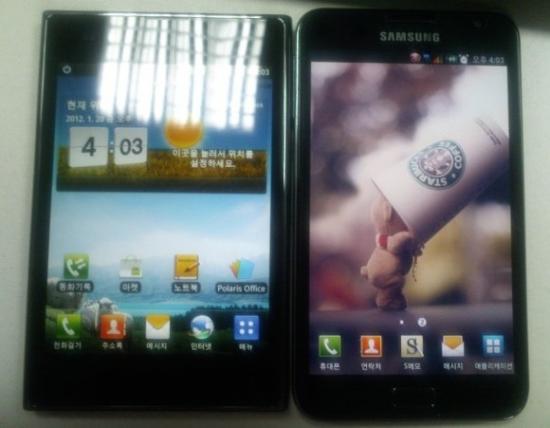LG 5 吋 Optimus Vu vs Samsung 5.3 吋 Galaxy Note 對比照首流出