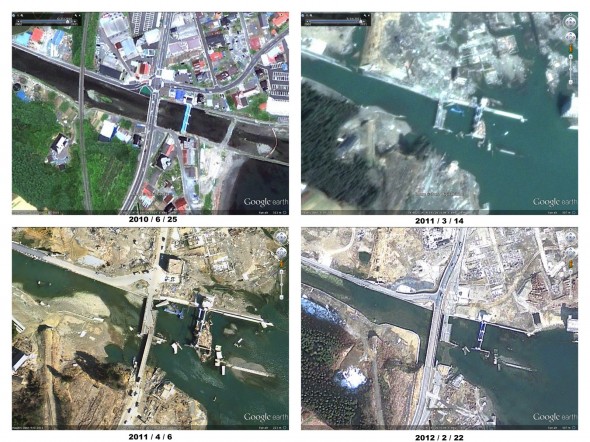 Google更新東日本沿海衛星圖像