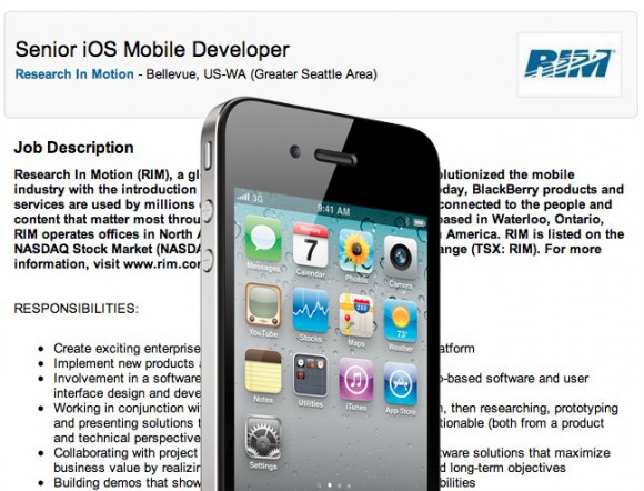 RIM 聘請 iOS 程式開發員開發軟件　BBM 將推 iOS 版本？