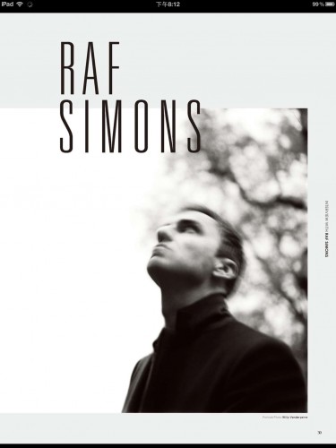 用新 iPad 看時裝雜誌  Retina Display 下的 Raf Simons