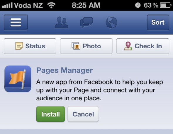Facebook推出粉絲專頁獨立app