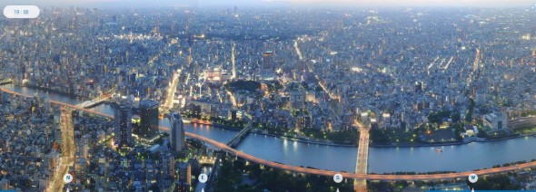 Tokyo Sky Tree 網上 360 度實景圖  每小時更新俯瞰東京