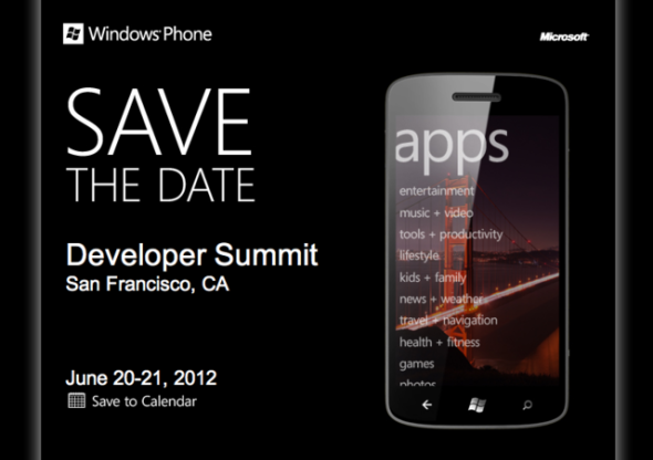 Microsoft 宣佈 Windows Phone 開發者大會於 6 月 20 日舉辦