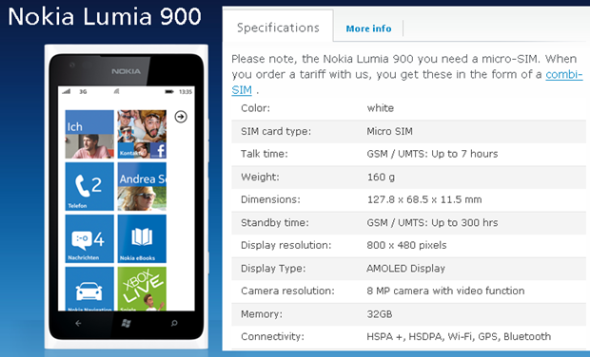 Nokia 將推出 32GB 版的 Lumia 900？