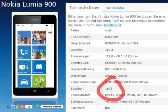 德國電訊商 O2 擺烏龍，並無 32GB 版 Lumia 900 賣