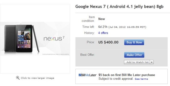 400美元可即時買到！Nexus 7及Nexus Q齊齊在eBay現身