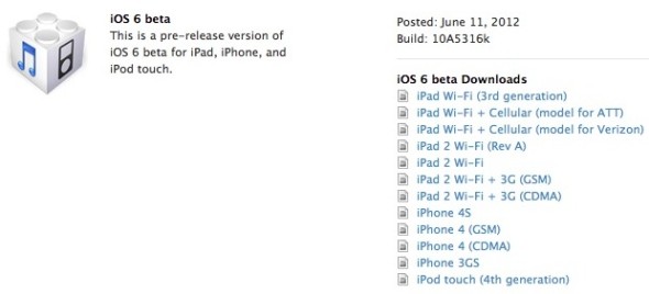 Apple 釋出 iOS 6 Beta 1 軟體，iPhone 3GS 也有份「升呢」