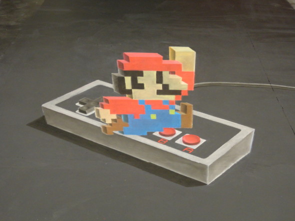 迷失藝術 : 勁過 3DS！超厲害的 Mario 立體粉彩畫