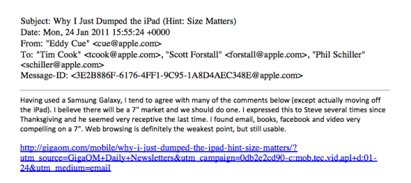 Apple 內部電郵公開！原來 Steve Jobs 後來也對 7 吋平板改觀