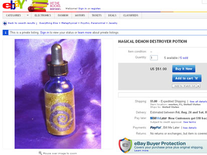 eBay 下月開始禁售魔法藥水、詛咒及相關的產品