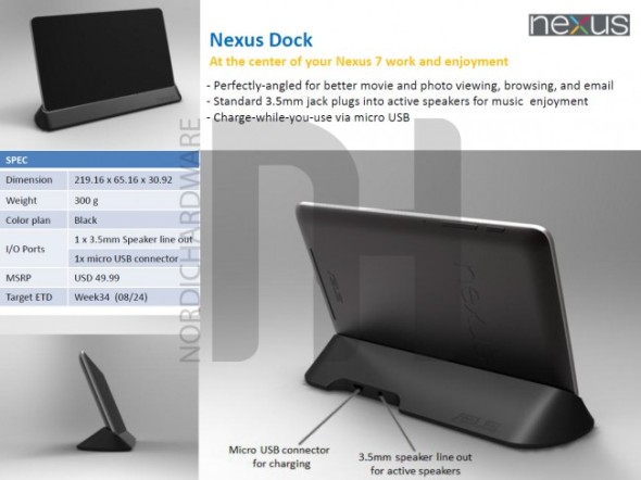 Nexus 7專屬底座及兩款保護套資料及價錢曝光