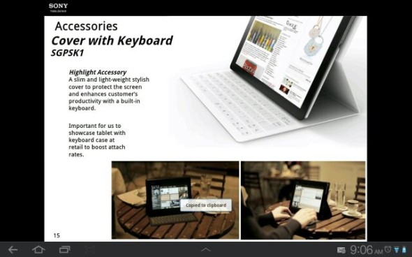 Sony Xperia平板第三季發表，配備Keyboard Cover設計