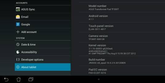 Asus Transformer Pad TF300T 開始有 Android 4.1.1 升級
