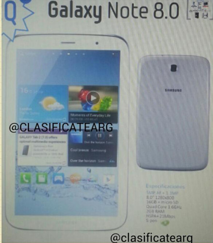 Samsung Galaxy Note 8.0 規格確認