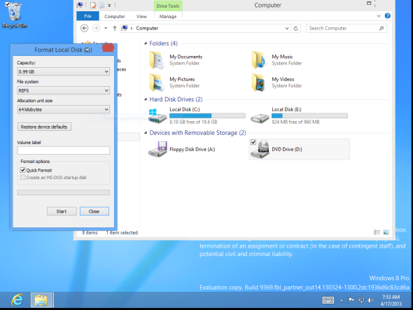 更高容量支援！Windows 8.1 將支援新的 ReFS 檔案系統