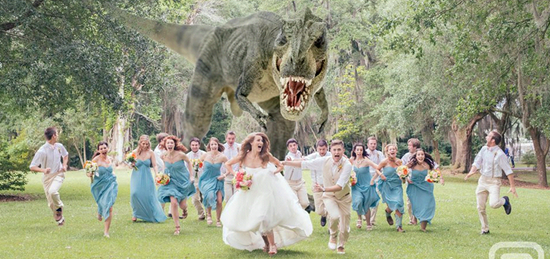 恐龍襲擊婚禮現場！拍攝最「轟烈」獨特的婚紗照