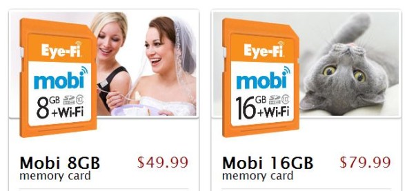 Eye-Fi 推平價版 WiFi SD 卡 – mobi 系列 $49.99 美金起