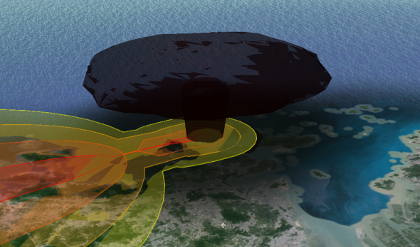 恐佈! 利用 Google Earth 模擬核彈炸香港