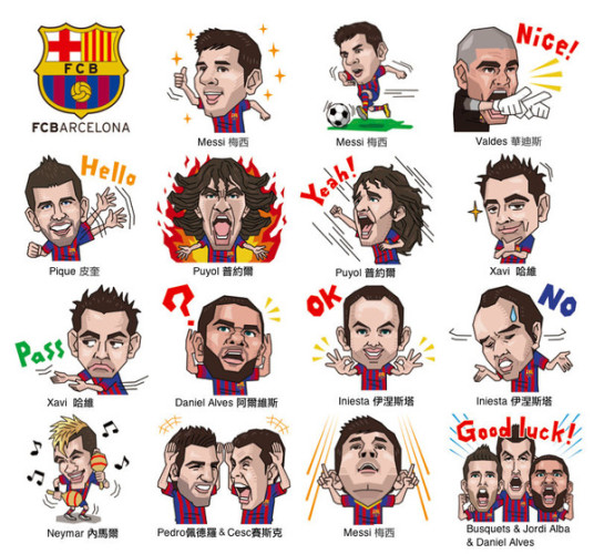 LINE 推巴塞隆納、皇家馬德里足球俱樂部貼圖