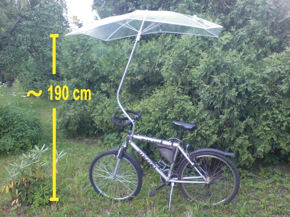 波蘭發明家設計單車專用雨傘