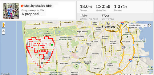 浪漫單車男踩 29 公里   GPS 砌出求婚語句