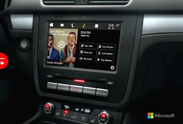 Microsoft 展示概念 Windows 汽車系統