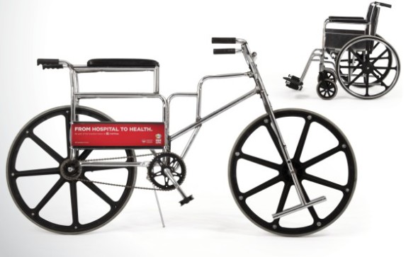 助慈善活動宣傳   工程師將輪椅改裝變單車