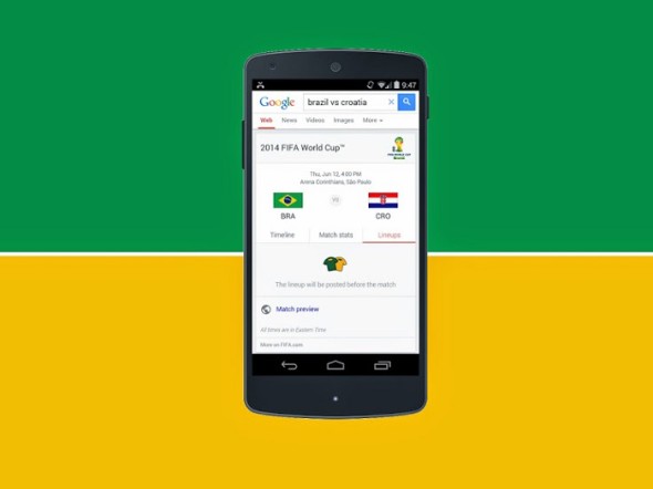 Google Search 加入世界盃最新資訊