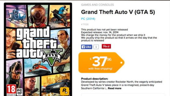 網站揭密 PC 版 GTA V 傳 11 月中推出