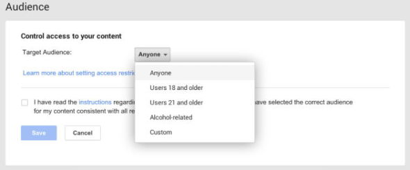 Google+ 更新  加入睇 Post 年齡限制設定