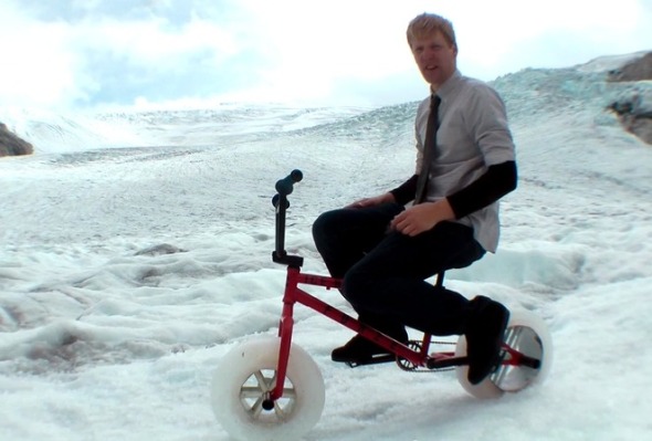 狂迷自製 Ice Bike  冰天雪地踩單車