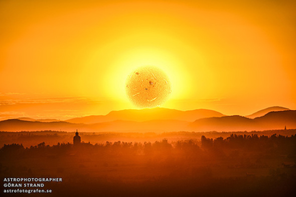 日落奇景：以 H-α 望遠鏡拍攝的超自然景觀