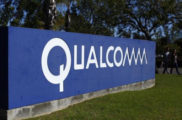 A Qualcomm sign is pictured in front of one of its many buildings in San Diego, California