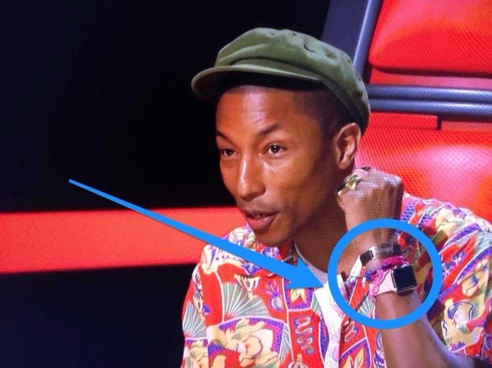 借明星造勢  Pharrell Williams 戴 Apple Watch 上電視
