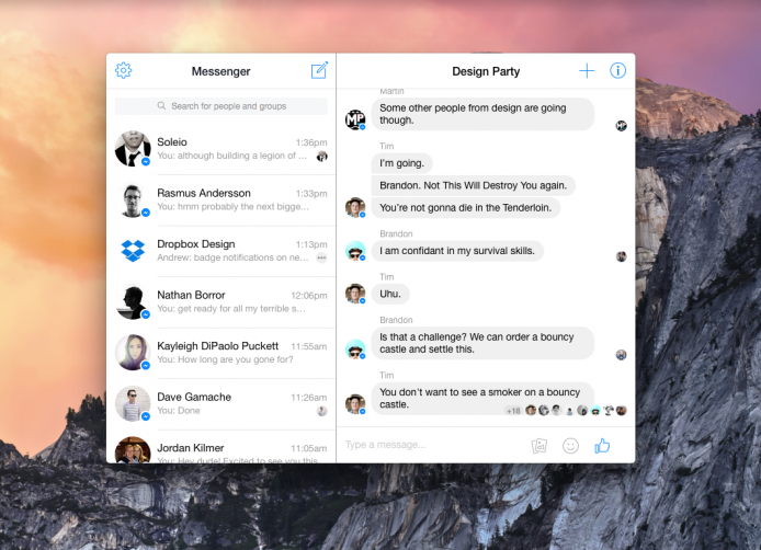 非官方 FB Messenger App 發表  Mac 機獨享