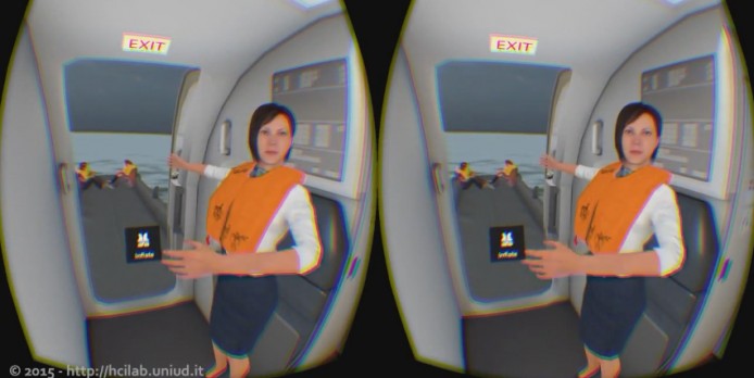 模擬空難水面降落   VR 裝置教授自救方法