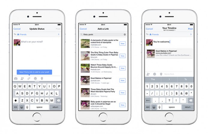 iOS 版 Facebook 新增直接分享網址功能
