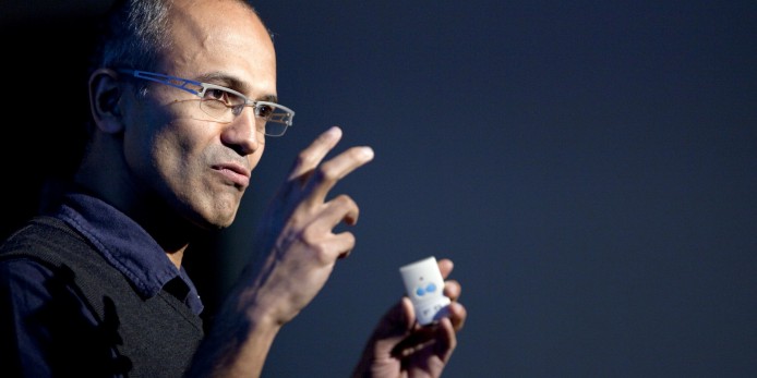 Satya Nadella, senior vice president of research and development for the online services division for Microsoft Corp., speaks during a Microsoft Search Summit event in San Francisco, California, U.S., on Wednesday, Dec. 15, 2010. Microsoft Corp. updated its Bing search engine today, aiming to build on U.S. market-share gains last month as it chases Google Inc. Photographer: David Paul Morris/Bloomberg via Getty Images