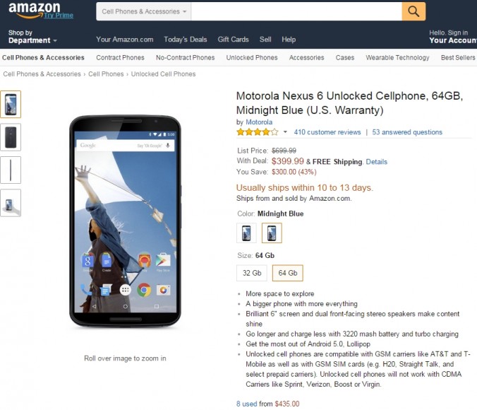 2015-09-06 12_18_37-Amazon.com_ Motorola Nexus 6 Unlocked Cellphone, 32GB, Midnight Blue (U.S. Warra